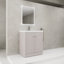 Meuble-lavabo autoportant avec lavabo en résine blanche et 2 portes d'armoire à fermeture en douceur (emballage KD)-1571843578-1571843576