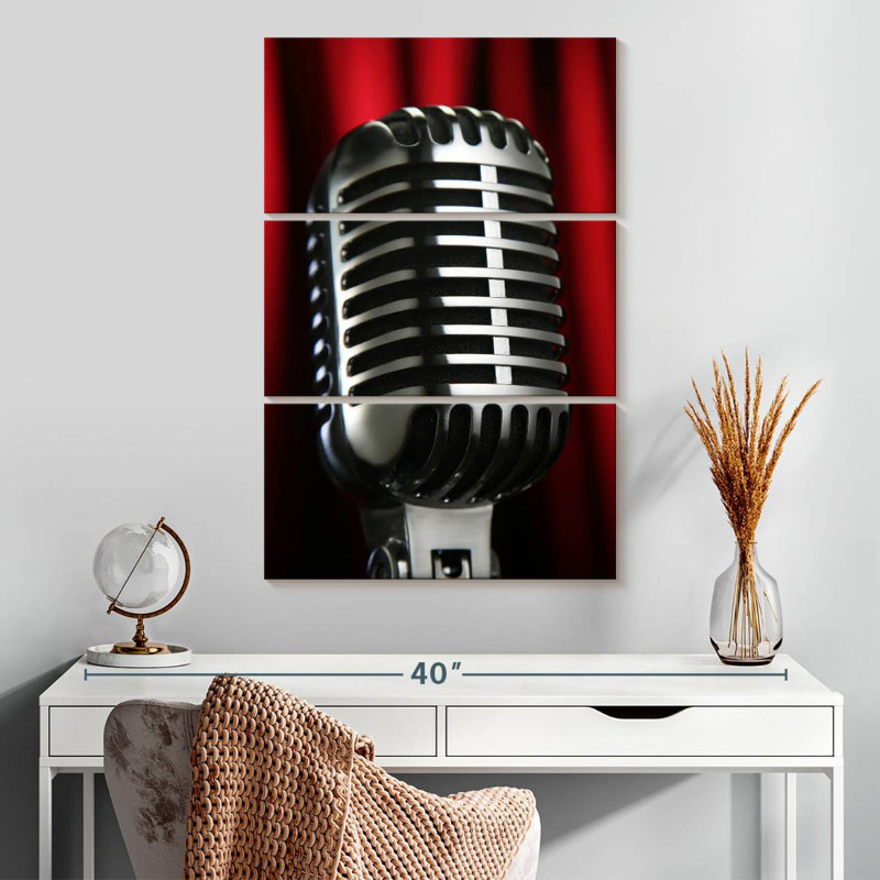 Abarca Vintage Microphone, 32" H x 20" W