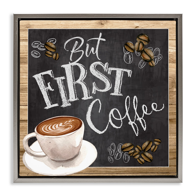 Tableau noir But But Coffee, Cadre flottant gris lustré, H 25 po x l 25 po