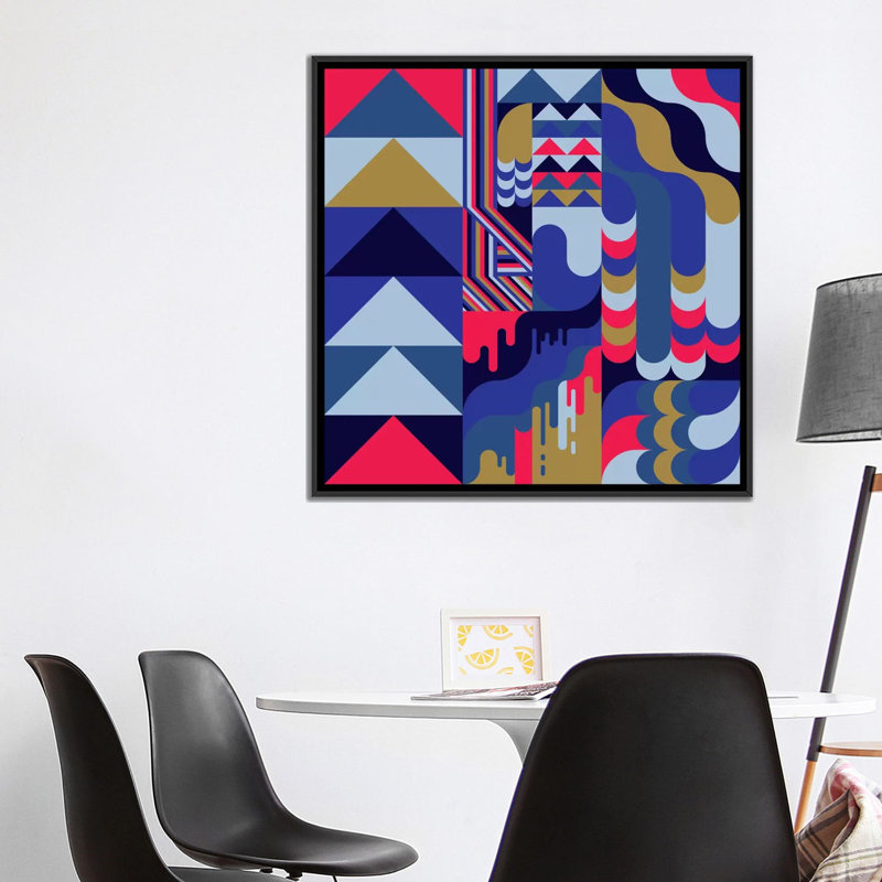 « lave », impression sur toile, H 18 po x l 18 po x P 1,5 po, Toile avec cadre noir, Pas de tapis