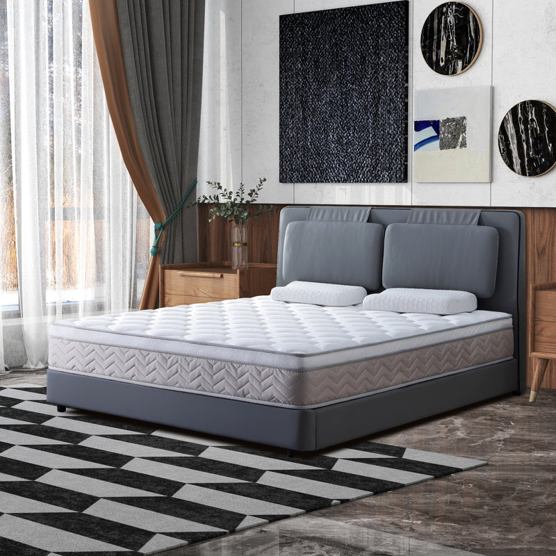 12" Medium Hybrid Pillow Top Mattress In A Box - Gel Memory Foam & Pocket Springs, Breathable Cover, Certipur-US Certified Twin/Full/Queen/King