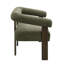 Causeuse ronde avec accoudoirs (vert et brun)