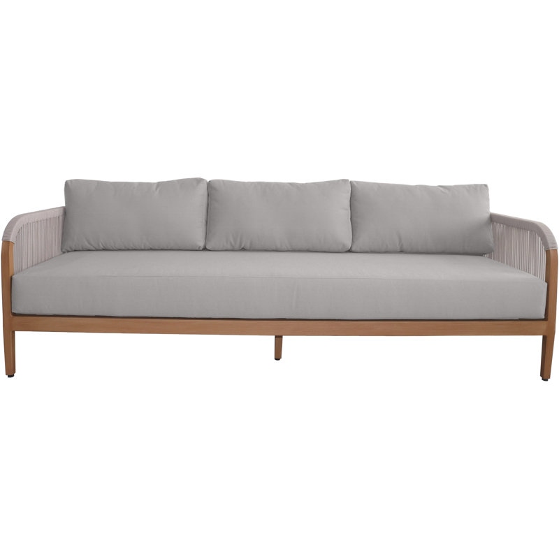 Maui 88" Wide Outdoor Reversible Sofa with Cushions, Grey