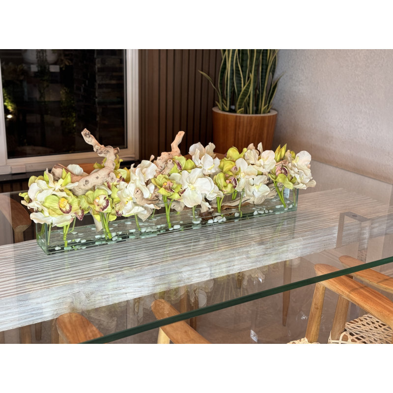 Arrangement in Vase, 8" H x 24" W x 6" D