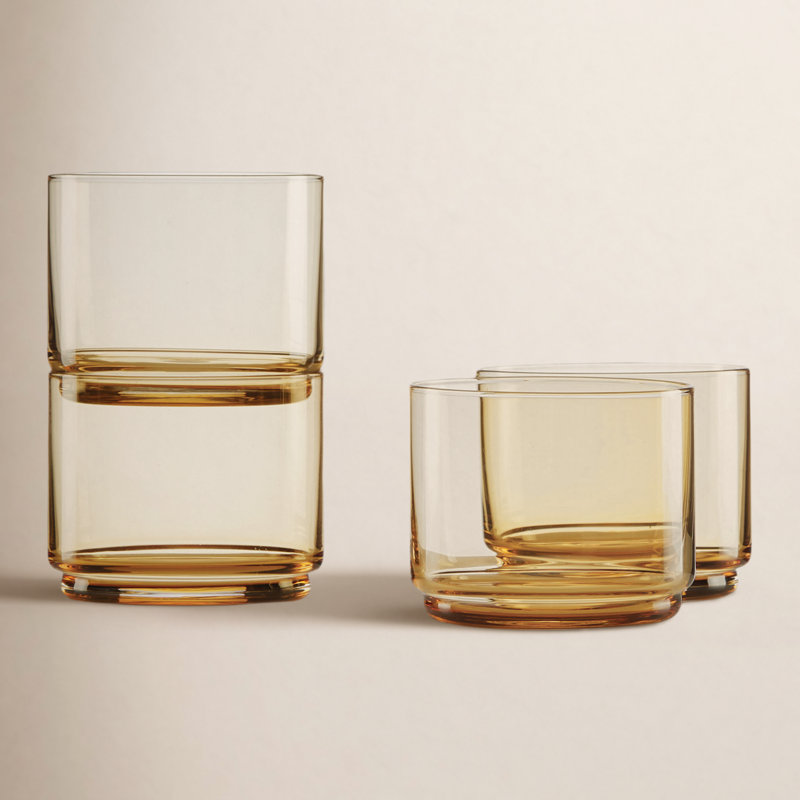 Tuscany Stackables Classics 4Pc Short Glasses, Amber