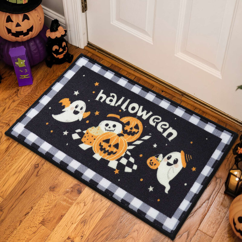 Tapis de porte d'Halloween, Gris foncé