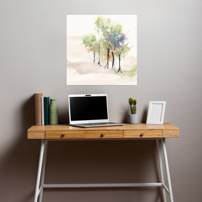Art contemporain de paysage de forêt abstrait teinté II