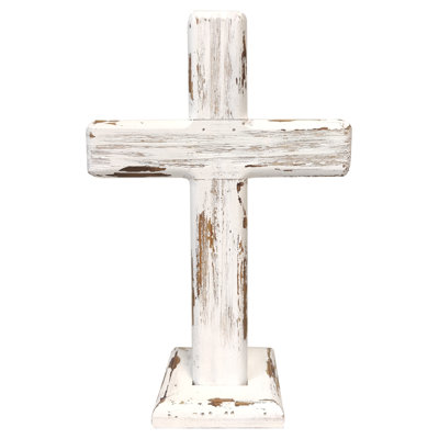 Alycee Decorative Distressed Wood Standing Cross
