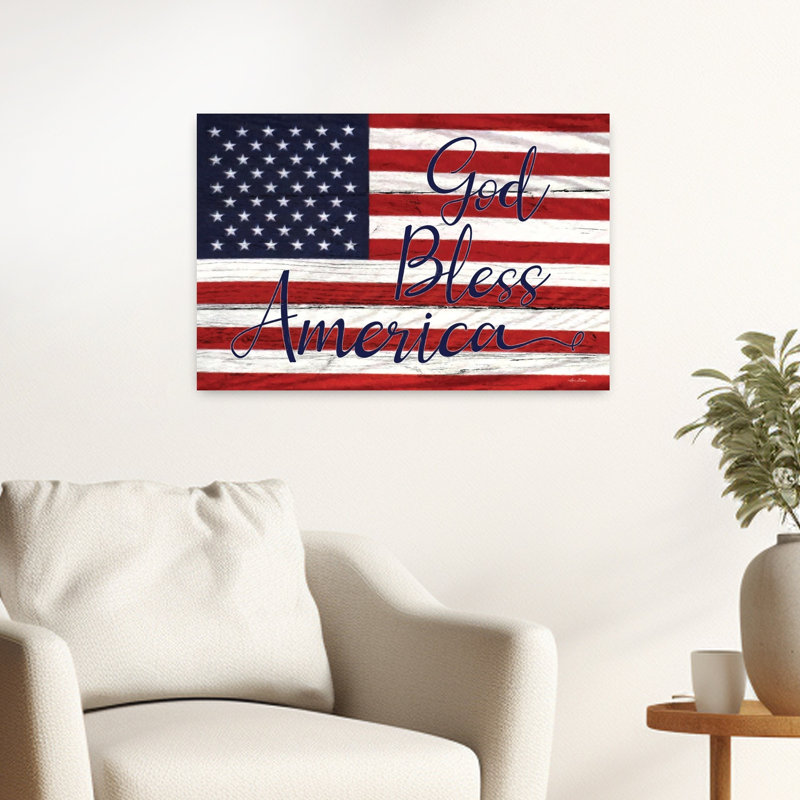 «God Bless America», art contemporain estival, H 16 po x l 24 po