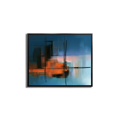 Teintes de bleu abstrait sur toile