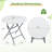 32" Round Folding Table Lightweight Portable Commercial Banquet Table For Picnic