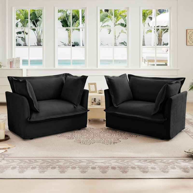 Chaises d'appoint Nickolas, Chenille noir