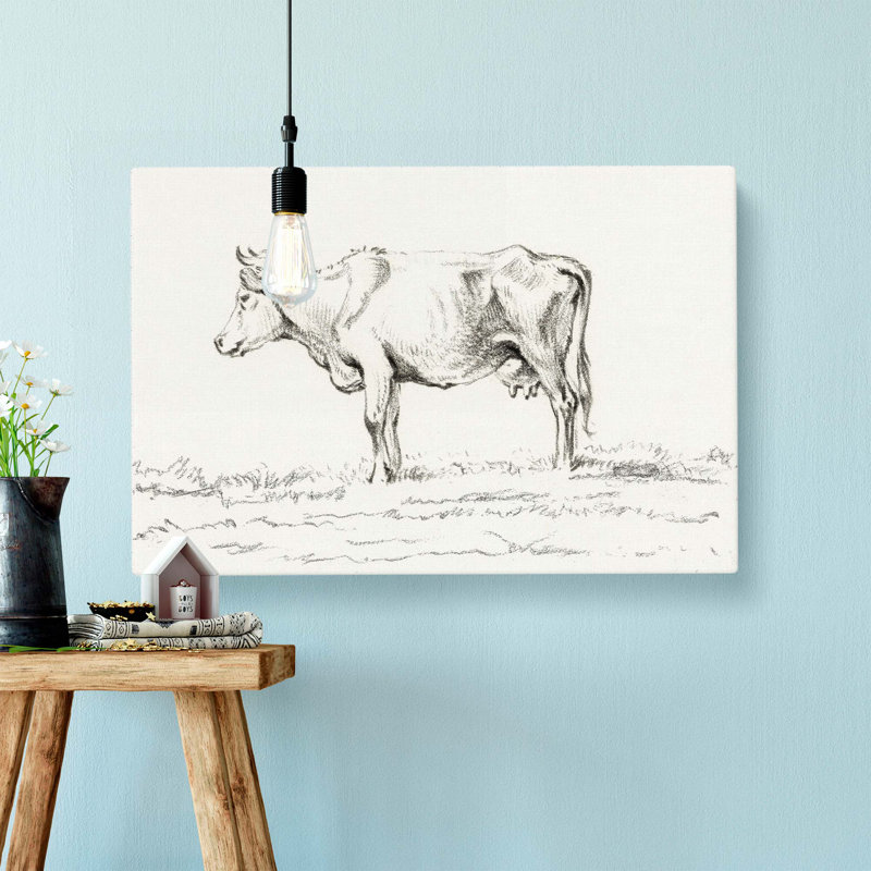 A Standing Cow by Jean Bernard - Wrapped Canvas, 35cm H x 50cm W x 3cm D