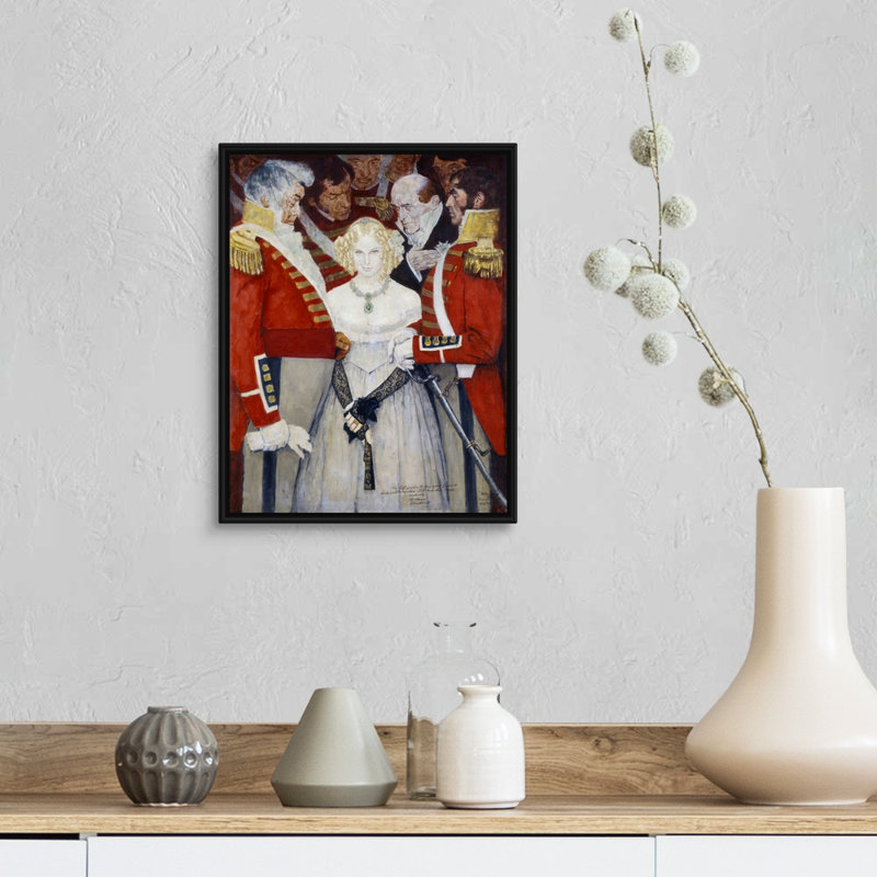 Art mural Becky, H 16 po x l 13 po x P 1,75 po, Cadre flottant noir