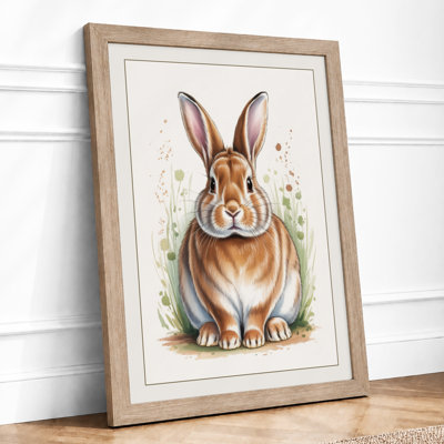 Gentle Rabbit Botanical - Framed Print