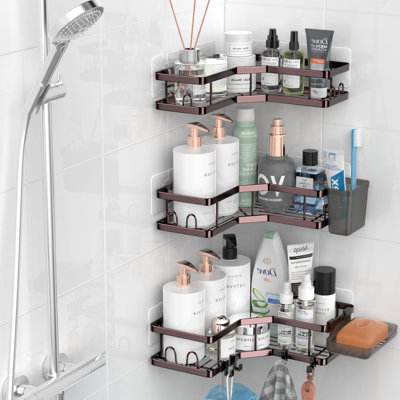 3Pack Rustproof Corner Shower Caddy Organizer Shelf