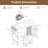 Built-In Outlets Makeup Desk With Mirror And Light- Vanity Set Table With Chair & Drawers-920399349