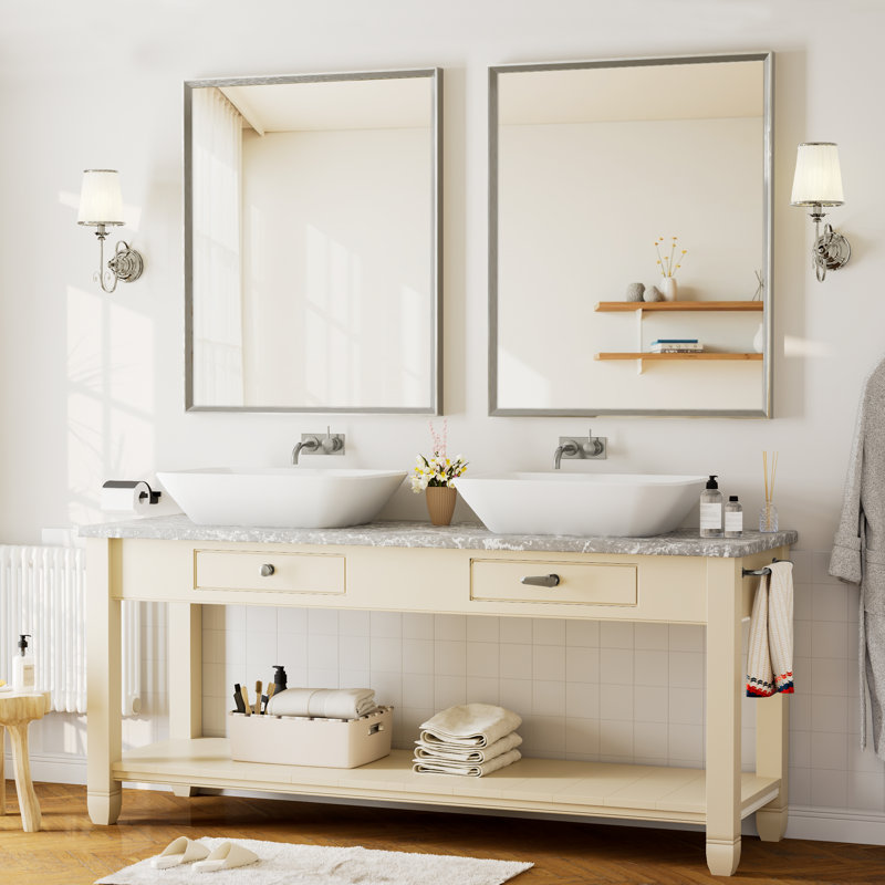 Miroir de salle de bain, 30''×36'', Nickel brossé
