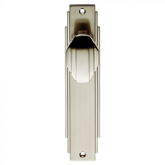 Art Deco Latch Door Handle, Satin Nickel