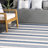Soraya Power Loom Striped Blue Indoor/Outdoor Patio Rug-1381392673