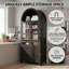 Grand garde-manger arqué 71 po noir moderne Farmhouse avec portes en verre, 2 tiroirs et tablettes réglables-129934072