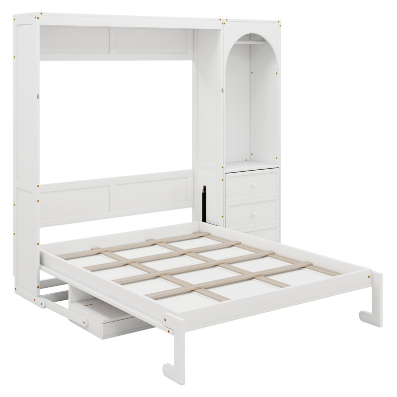Commode murale avec lit escamotable Murphy, White