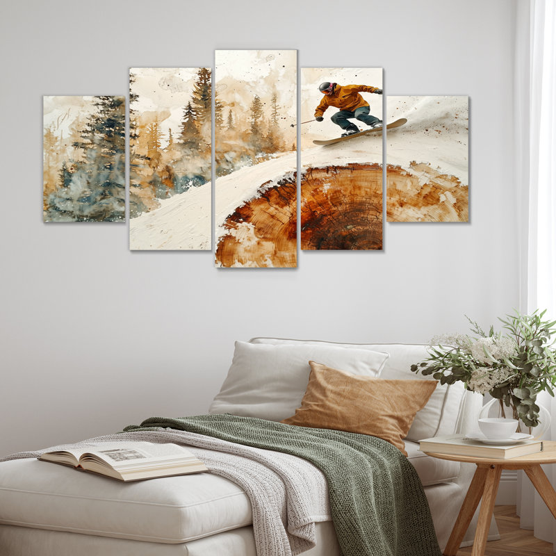 «Summit Gliders» dans un paysage d'hiver III - Art mural