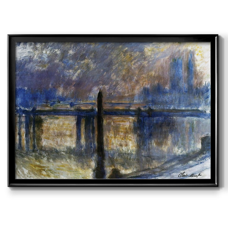 Charing Cross Bridge, Cleopatra's Needle, reproduction d'art sur toile, Noir, H 30 po x l 44 po x P 1,5 po