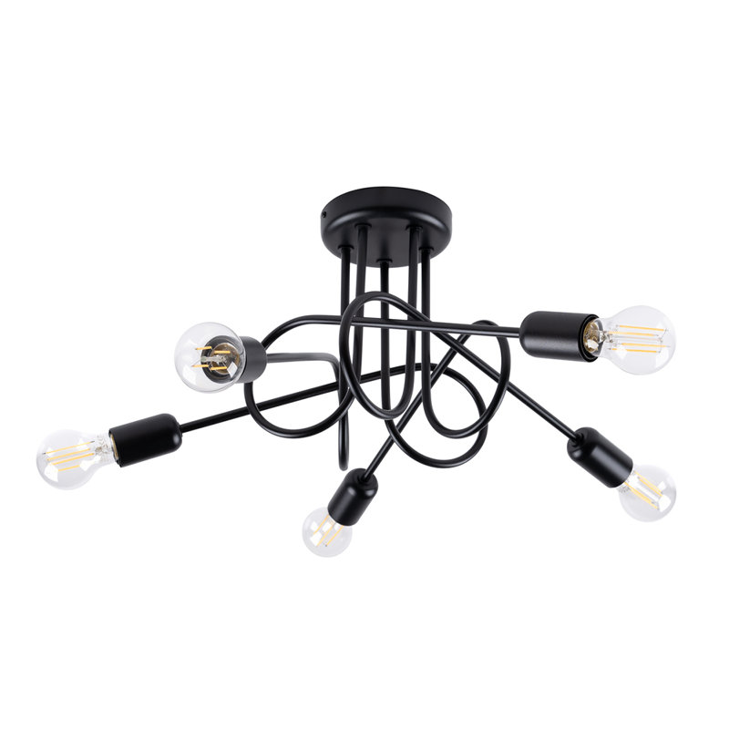 Abyad Chandelier, 5 Lights, 35cm H x 55cm W x 55cm D, Black
