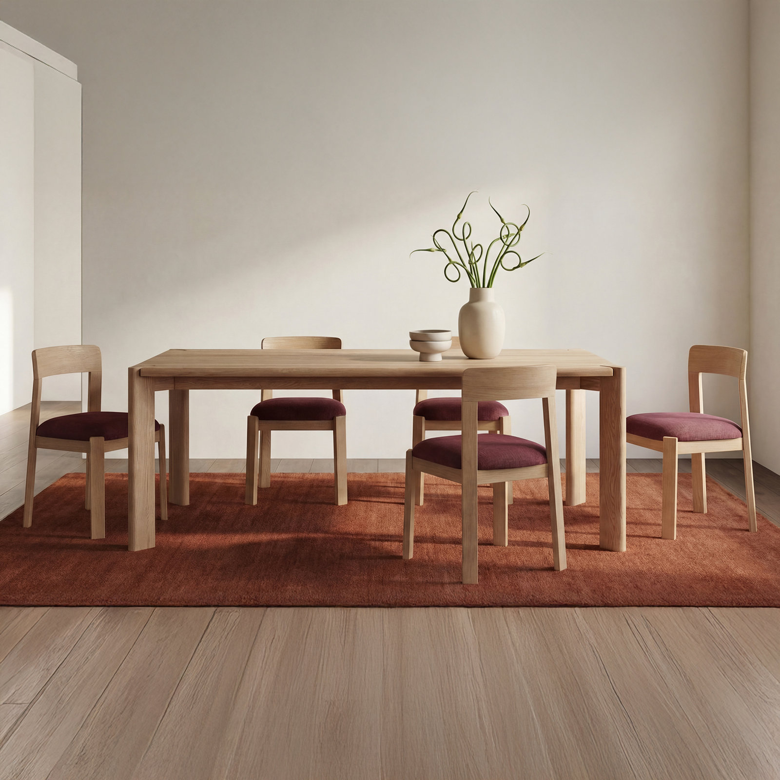 Leola 96" Oak Dining Table, Natural Oak
