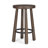 Oxley Solid Wood Stool with Dark Brown Finish and Matte Black Metal Footrest