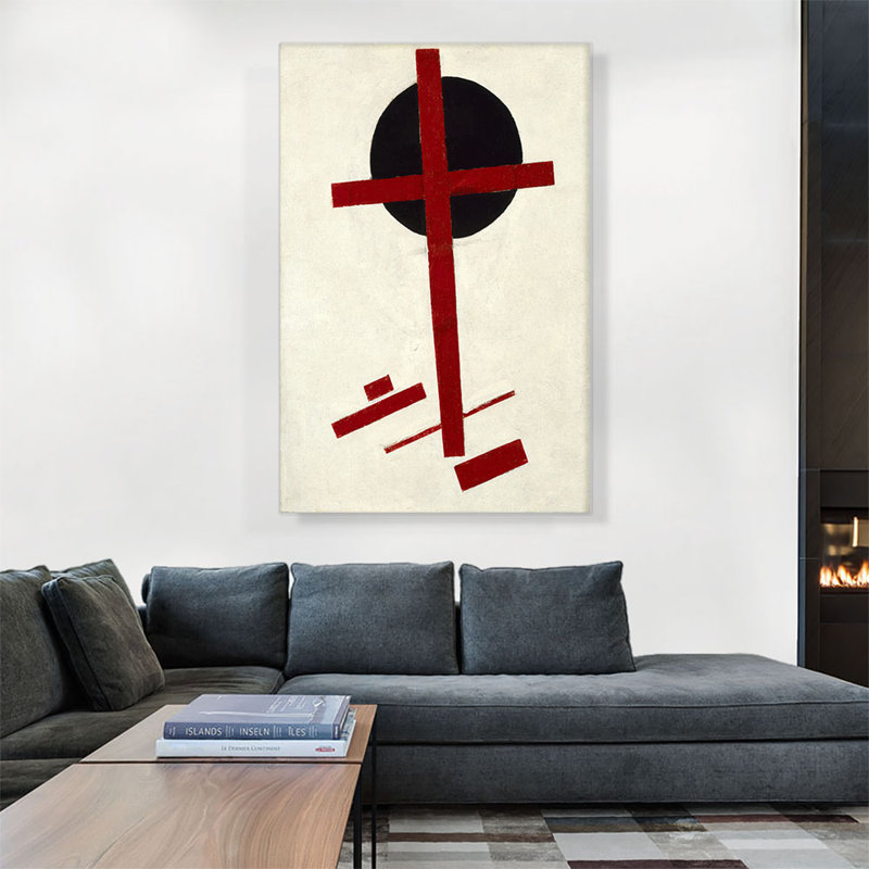 Mystic-suprématisme, croix rouge sur un cercle noir 1922 par Kazmir Malevich, reproduction d'art sur toile tendue