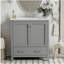 Armoire de salle de bain grise simple 30 po avec lavabo combiné 30 po avec 2 portes et 1 tiroir