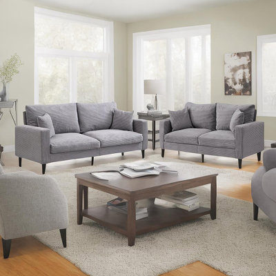 Two - Piece Sofa Set Comprising 3 - Seater And 2 - Seater, Crafted From Comfy Corduroy, Perfect For Small Spaces In Living Rooms And Bedrooms