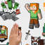 RMK5366SCS Autocollants muraux Minecraft