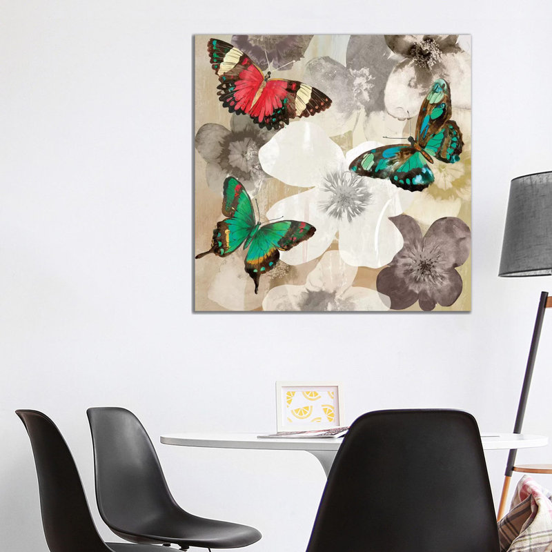 Aflutter III 1 Piece Wrapped Canvas Wall Art, 93.98 cm H x 93.98 cm W x 1.91 cm D