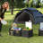 Picnic Basket with Insulated Cooler Bag and 4 Foldable Compartments, Black