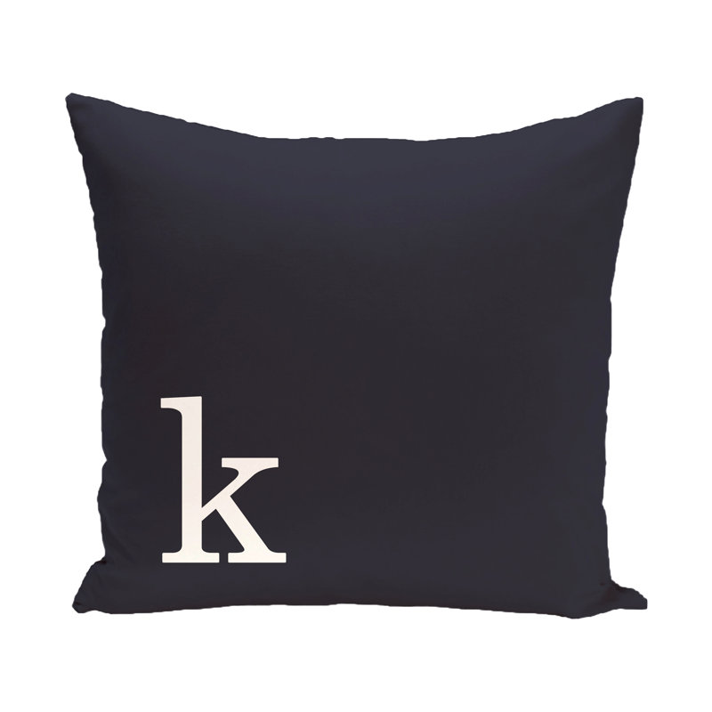  Square Pillow Cover and Insert, 18" H x 18" W x 2" D, Navy Blue and White, K