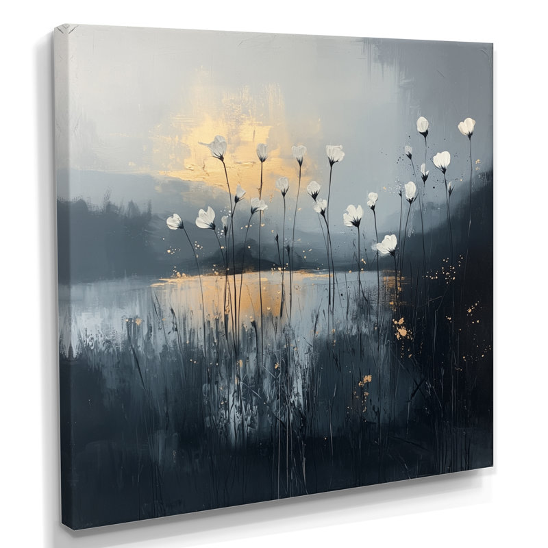 Fleurs sauvages abstraites, Pure Form II - Art mural fleurs sauvages, Toile tendue, Ne pas appliquer, H 30 po x l 30 po