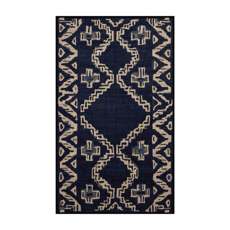 Machine Washable Gray Area Rug, Rectangle 4' x 6'