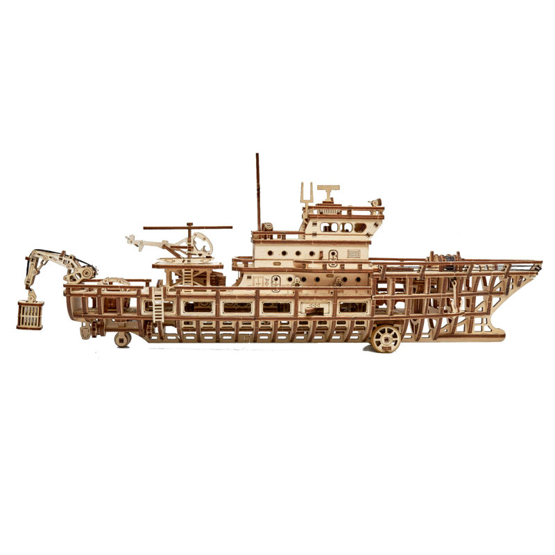 Wooden 3D Mechanical Yacht Model Kit with Eco-Friendly Plywood