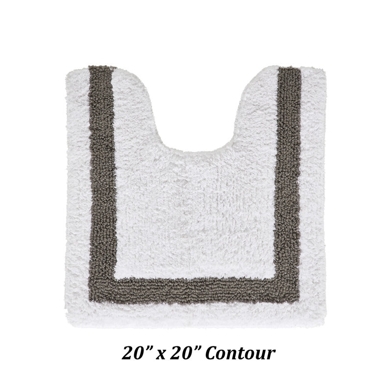 Tapis de bain réversible 100% coton Widman, doux et super absorbant, lavable à la machine, Contour 20 po x 20 po