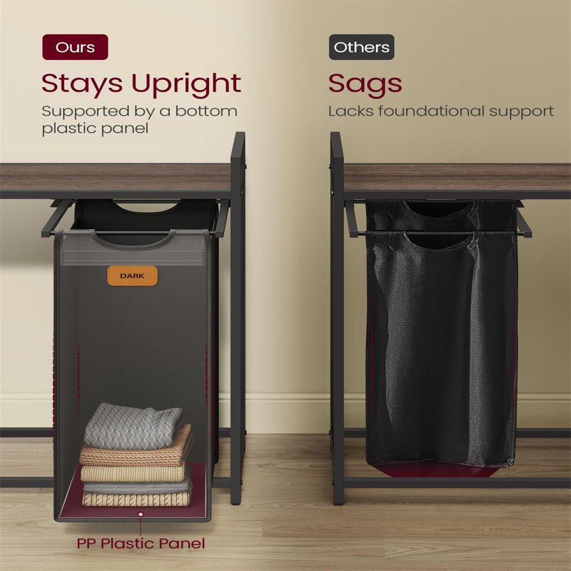 Laundry Hamper, Black/Grey/Red