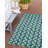 Kivett Stalk Aqua and Green Indoor Outdoor Machine Washable Area Rug-1059743072