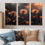 Ensemble de salon art mural orange et noir Golden Hour Glow Dandelion-107163921-107163931