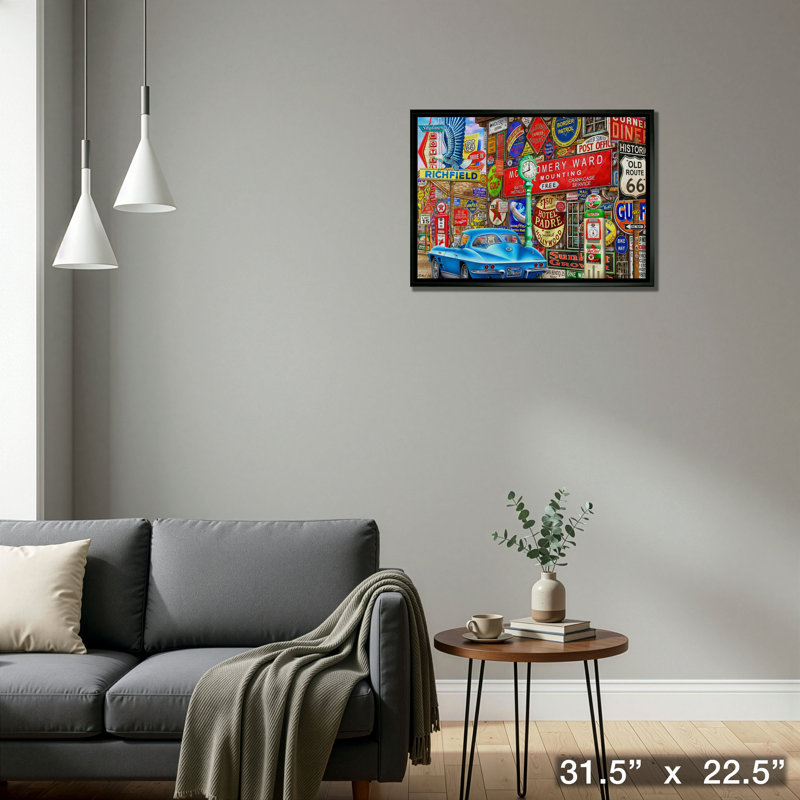 Le long de la route 66, toile encadrée 20 x 29 par Michel Fishel
