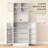 66.5" Kitchen Pantry Cabinet, Freestanding With And 8 Door Shelves, Adjustable, White For Dining Area Cabinet By , Storage Room