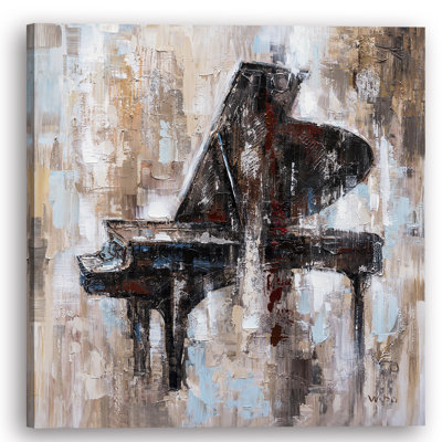 Piano brun - peinture sur toile tendue