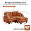 Canapé en L Chenille Cloud avec garniture pompon et repose-pieds mobile-1852581875