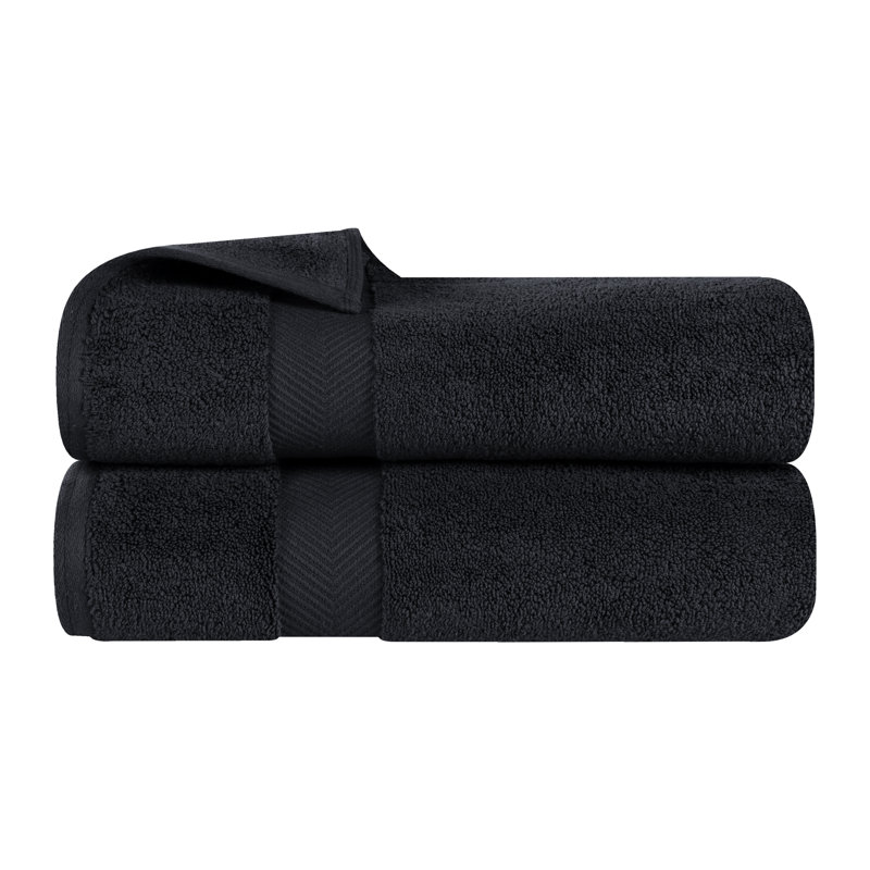 Hamachi 100% Cotton Midweight Bath Towel, Black